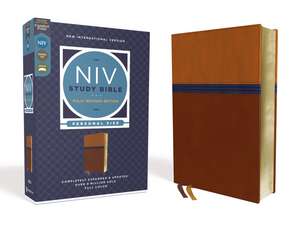 NIV Study Bible, Fully Revised Edition (Study Deeply. Believe Wholeheartedly.), Personal Size, Leathersoft, Brown/Blue, Red Letter, Comfort Print de Kenneth L. Barker