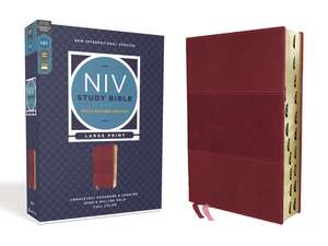 NIV Study Bible, Fully Revised Edition (Study Deeply. Believe Wholeheartedly.), Large Print, Leathersoft, Burgundy, Red Letter, Thumb Indexed, Comfort Print de Kenneth L. Barker