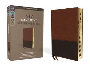 NIV, Reference Bible, Giant Print, Leathersoft, Brown, Red Letter, Thumb Indexed, Comfort Print de Zondervan