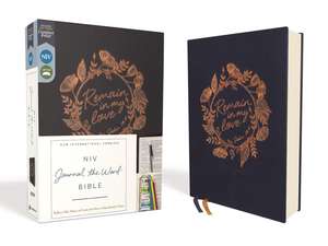 NIV, Journal the Word Bible (With Space for Your Own Artwork), Cloth over Board, Navy, Red Letter, Comfort Print: Reflect, Take Notes, or Create Art Next to Your Favorite Verses de Zondervan