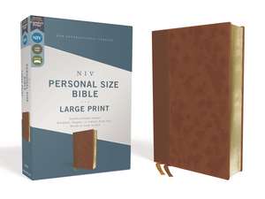 NIV, Personal Size Bible, Large Print, Leathersoft, Brown, Red Letter, Comfort Print de Zondervan