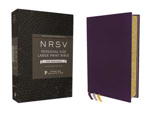 NRSV, Personal Size Large Print Bible with Apocrypha, Premium Goatskin Leather, Purple, Premier Collection, Printed Page Edges, Comfort Print de Zondervan