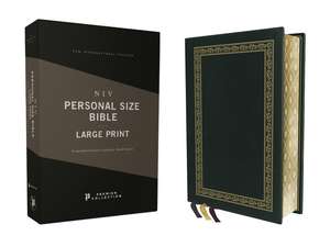 NIV, Personal Size Bible, Large Print, Premium Goatskin Leather, Green, Premier Collection, Black Letter, Gauffered Edges, Comfort Print de Zondervan