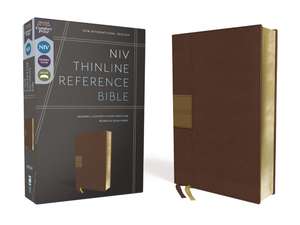 NIV, Thinline Reference Bible (Deep Study at a Portable Size), Leathersoft, Brown, Red Letter, Comfort Print de Zondervan