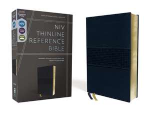 NIV, Thinline Reference Bible (Deep Study at a Portable Size), Leathersoft, Navy, Red Letter, Comfort Print de Zondervan