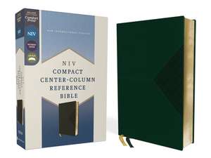 NIV, Compact Center-Column Reference Bible, Leathersoft, Green, Red Letter, Comfort Print de Zondervan