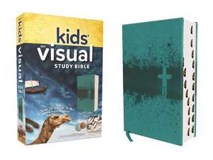 NIV, Kids' Visual Study Bible, Leathersoft, Teal, Full Color Interior, Peel/Stick Bible Tabs: Explore the Story of the Bible---People, Places, and History de Zondervan