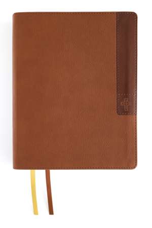 NIV, Journal the Word Bible (Perfect for Note-Taking), Large Print, Leathersoft, Brown, Red Letter, Comfort Print: Reflect, Take Notes, or Create Art Next to Your Favorite Verses de Zondervan