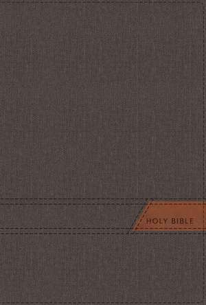 NIV, Thinline Bible, Large Print, Cloth Flexcover, Gray, Red Letter, Thumb Indexed, Comfort Print de Zondervan