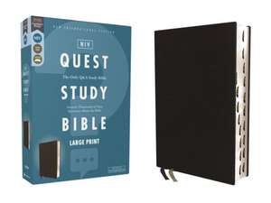 Niv, Quest Study Bible, Large Print, Bonded Leather, Black, Thumb Indexed, Comfort Print de Zondervan