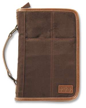 Aviator Bible Cover for Men, Zippered, with Handle, Suede, Brown, Extra Large de Zondervan