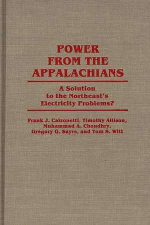 Power from the Appalachians: A Solution to the Northeast's Electricity Problems? de Frank J. Calzonetti