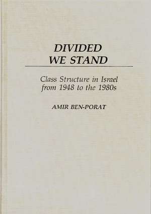 Divided We Stand: Class Structure in Israel from 1948 to the 1980s de Amir Ben-Porat