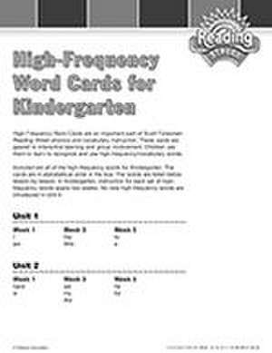 Reading 2007 Tested Vocabulary High Frequency Word Cards Grade K