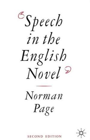 Speech in the English Novel de Norman Page