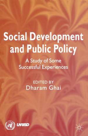 Social Development and Public Policy de D. Ghai