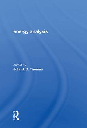 Energy Analysis de Roger D K Thomas