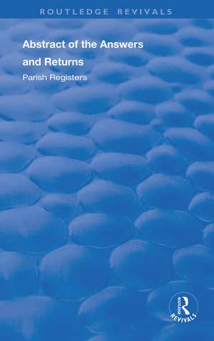 Census Reports: 1801: Abstract of the Answers and Returns, Parish Registers de John Rickman