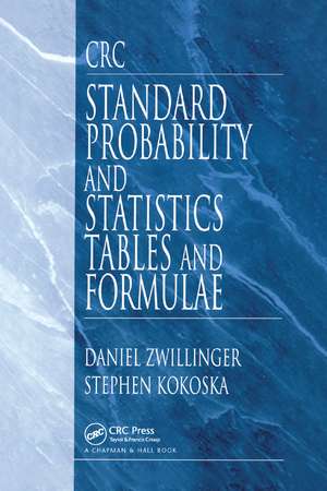 CRC Standard Probability and Statistics Tables and Formulae de Daniel Zwillinger