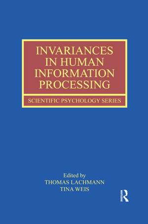 Invariances in Human Information Processing de Thomas Lachmann