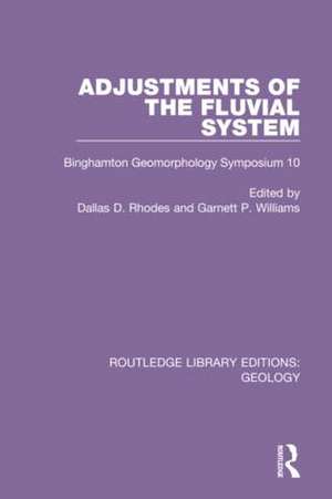 Adjustments of the Fluvial System: Binghamton Geomorphology Symposium 10 de Dallas D. Rhodes