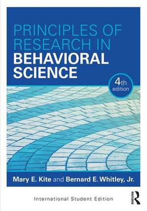 Principles of Research in Behavioral Science de Bernard E Whitley