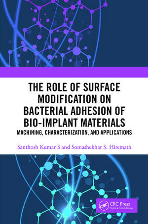 The Role of Surface Modification on Bacterial Adhesion of Bio-implant Materials: Machining, Characterization, and Applications de Santhosh Kumar S