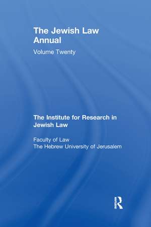 Jewish Law Annual Volume 20 de Berachyahu Lifshitz