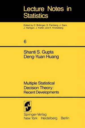 Multiple Statistical Decision Theory: Recent Developments: Recent Developments de S. S. Gupta