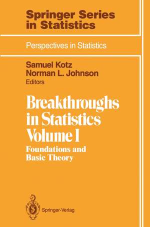 Breakthroughs in Statistics: Foundations and Basic Theory de Samuel Kotz