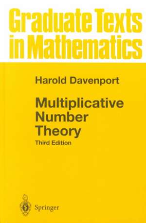 Multiplicative Number Theory de Harold Davenport