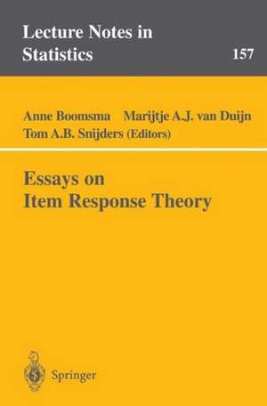 Essays on Item Response Theory de Anne Boomsma