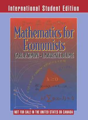 Mathematics for Economists ISE de Carl P. Simon