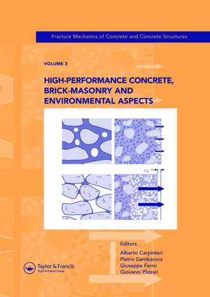 High-Performance Concrete, Brick-Masonry and Environmental Aspects: Fracture Mechanics of Concrete and Concrete Structures, Vol. 3 of the Proceedings of the 6th International Conference on Fracture Mechanics of Concrete and Concrete Structures, Catania, Italy, 17-22 June 2007, 3-Volumes de Alberto Carpinteri