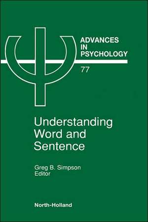 Advances in Psychology V77 de Greg Simpson