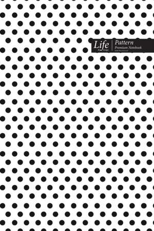 Dots Pattern Composition Notebook, Dotted Lines, Wide Ruled Medium Size 6 x 9 Inch (A5), 144 Sheets Black Cover de Design