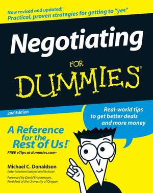 Negotiating For Dummies 2e de MC Donaldson