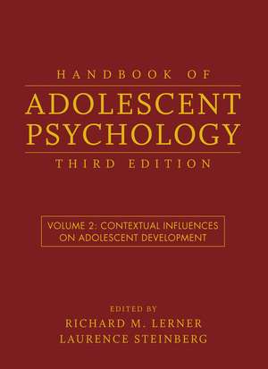 Handbook of Adolescent Psychology – Contextual Influences on Adolescent Development 3e V 2 de RM Lerner