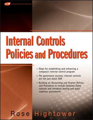 Internal Controls Policies and Procedures +URL de R Hightower