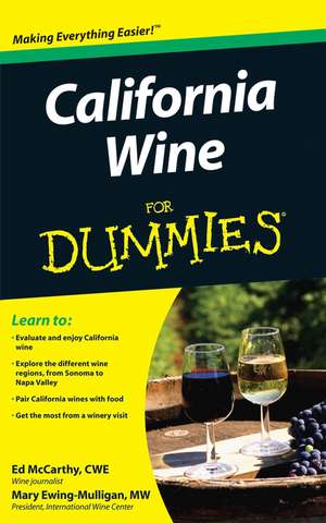 California Wine For Dummies de Ed McCarthy