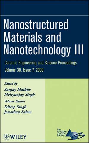 Nanostructured Materials and Nanotechnology III V30 Issue 7 de S Mathur