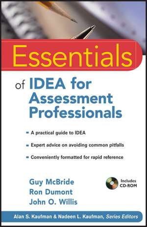 Essentials of IDEA for Assessment Professionals de G McBride