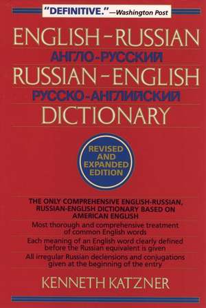 English–Russian, Russian–English Dictionary Rev (Paper) de K Katzner