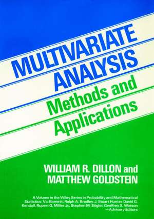 Multivariate Analysis – Methods and Applications de WR Dillon