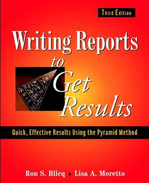 Writing Reports 3e de Blicq
