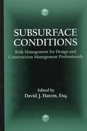 Subsurface Conditions: Risk Management for Design & Construction Management Professionals de DJ Hatem