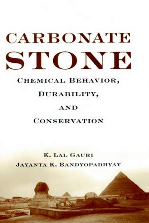 Carbonate Stone – Chemical Behavior, Durability, a Conservation de KL Gauri