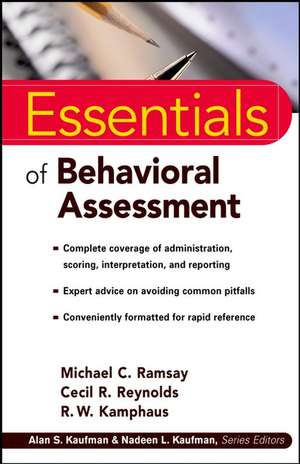 Essentials of Behavioral Assessment de MC Ramsay