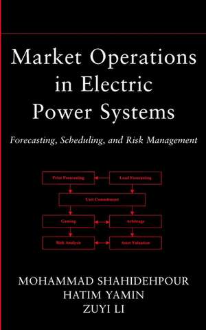 Market Operations in Electric Power Systems – Forecasting, Scheduling and Risk Management de M Shahidehpour