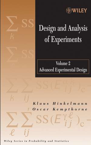Design Analy Experiments V2 1e de Hinkelmann